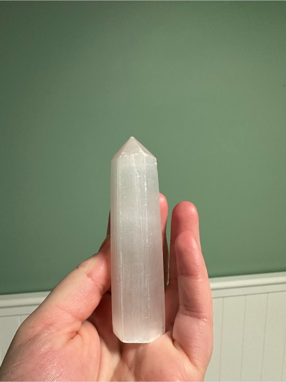 Selenite Point Wand - Clear White Crystal